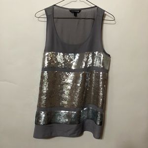Express Tank w/ Silver & Iridescent Sequins
